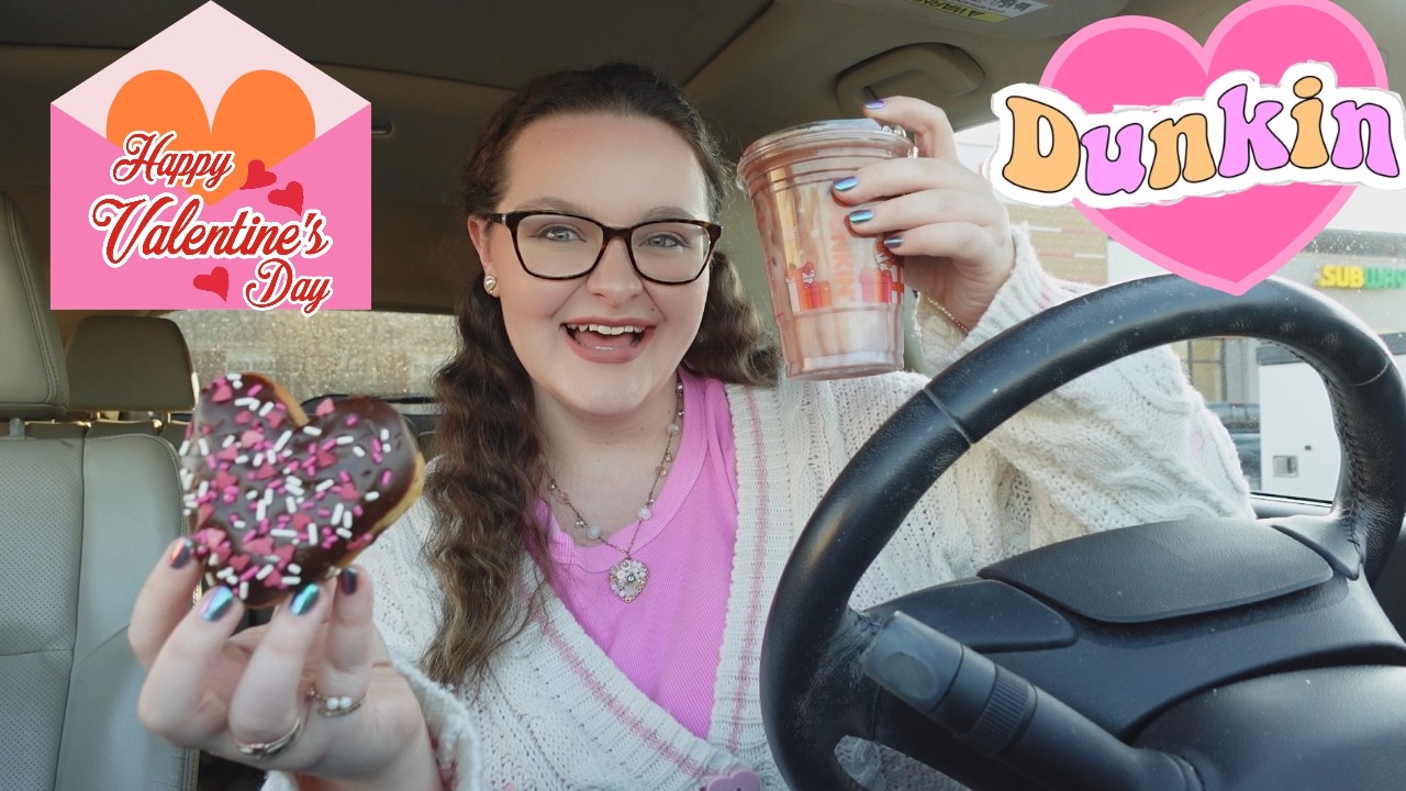 TRYING EVERYTHING ON DUNKIN'S VALENTINE MENU!! 💝