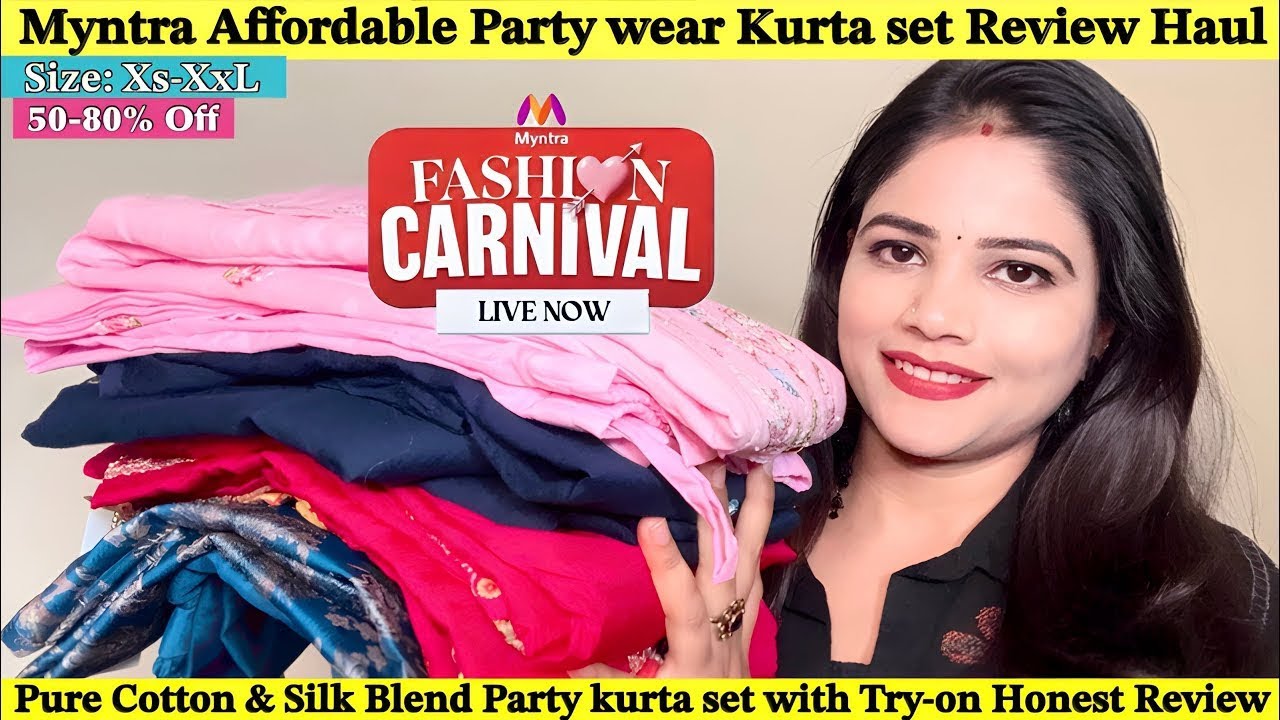 Myntra Party wear Kurta set Haul | Office wear kurta set, Pure Cotton & Trendy silk Blend kurta set✨
