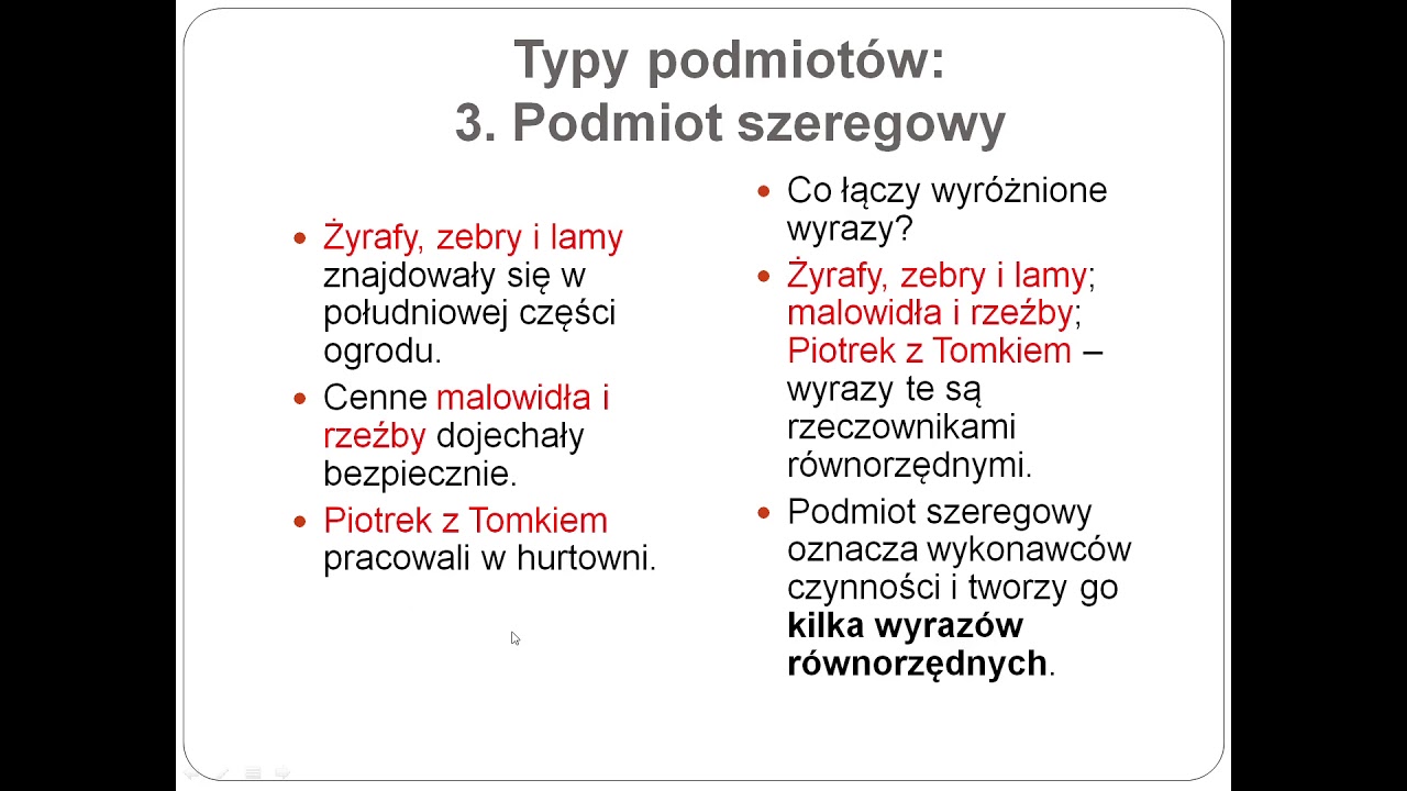18. Podmiot jako część zdania