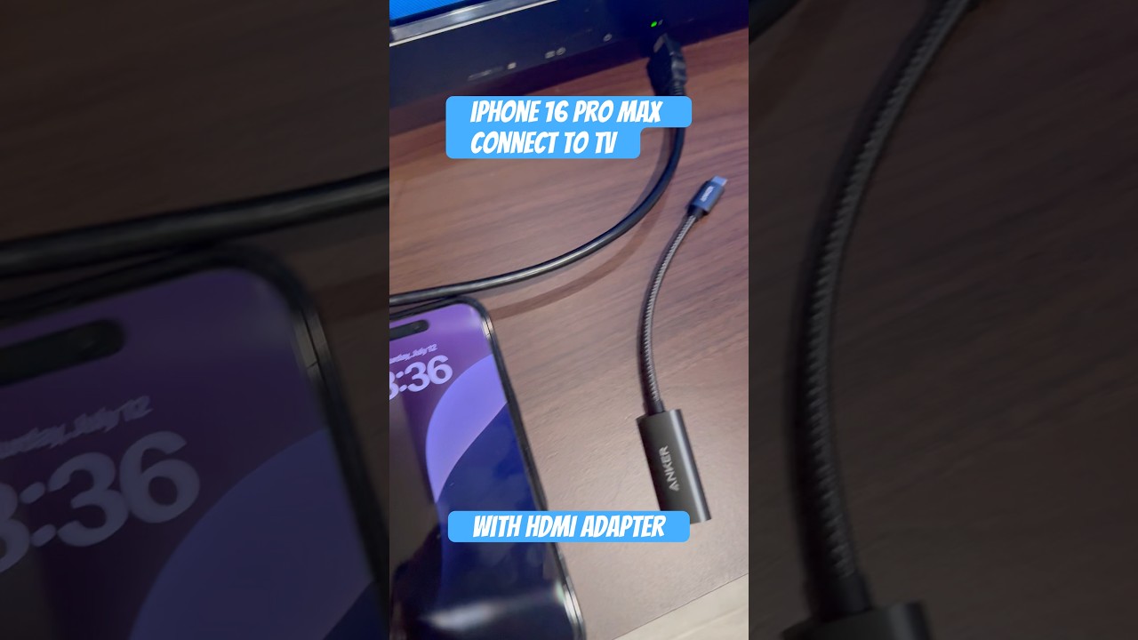 connect iPhone 16 pro max to tv in less than couple of seconds with USB-C to HDMI adapter#shorts