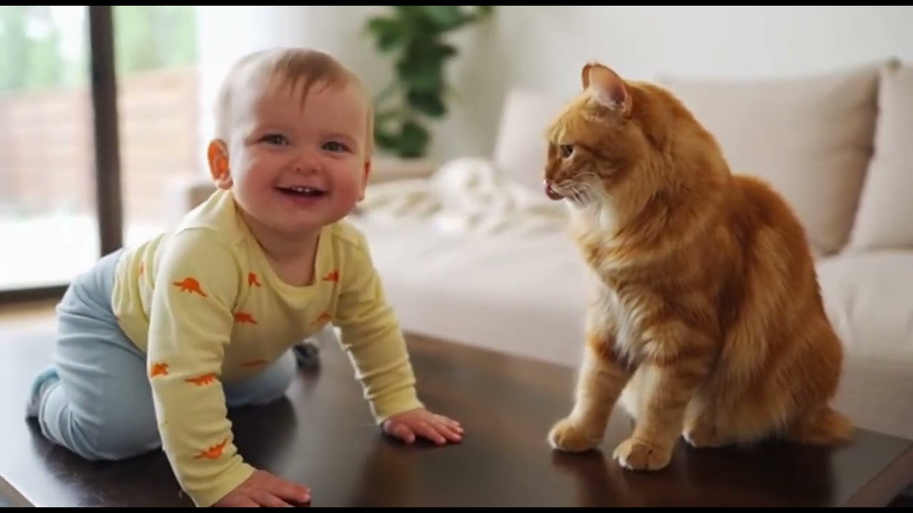 Try Not To Laugh: This Baby and Cat Moment Will Melt Your Heart ❤️