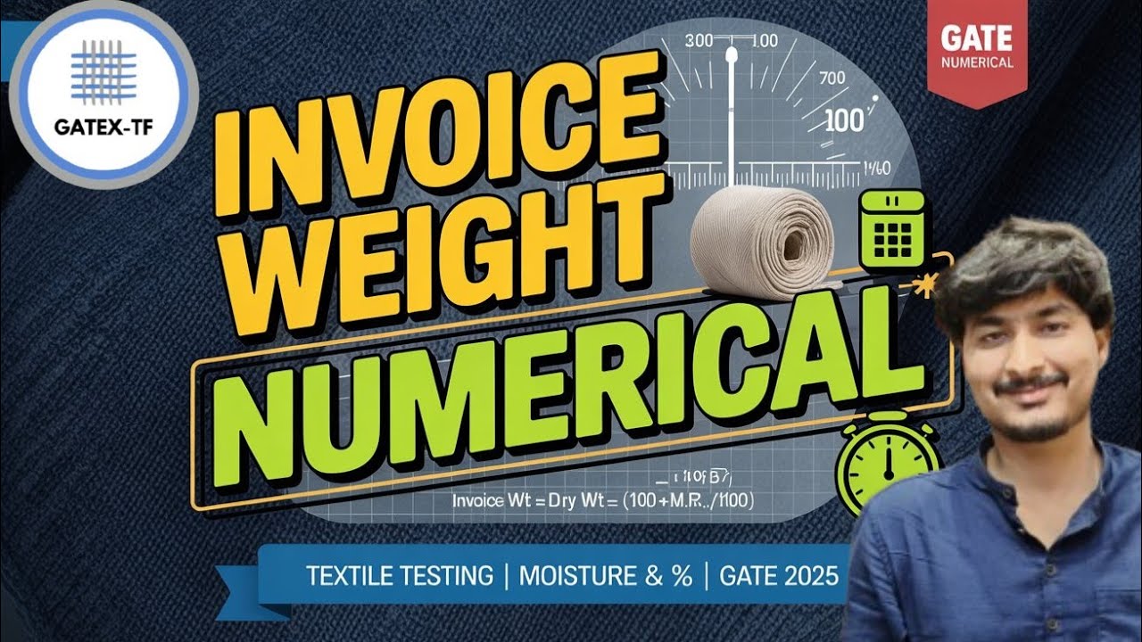 Correct Invoice Weight Numerical | GATE Numerical | Textile Testing | Moisture in Textile