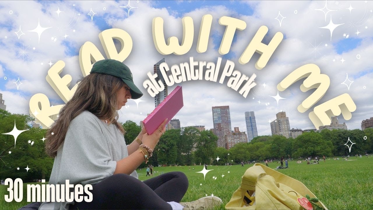 read with me for 30 minutes at central park 🌳🤍 (music & birds singing)