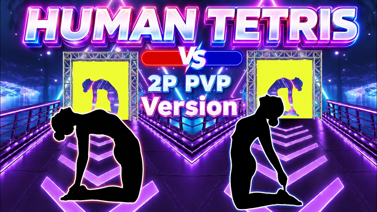 HUMAN TETRIS DUEL | 2 Players PvP Version | Immersive Interactive Warm Up | Viral Challenge