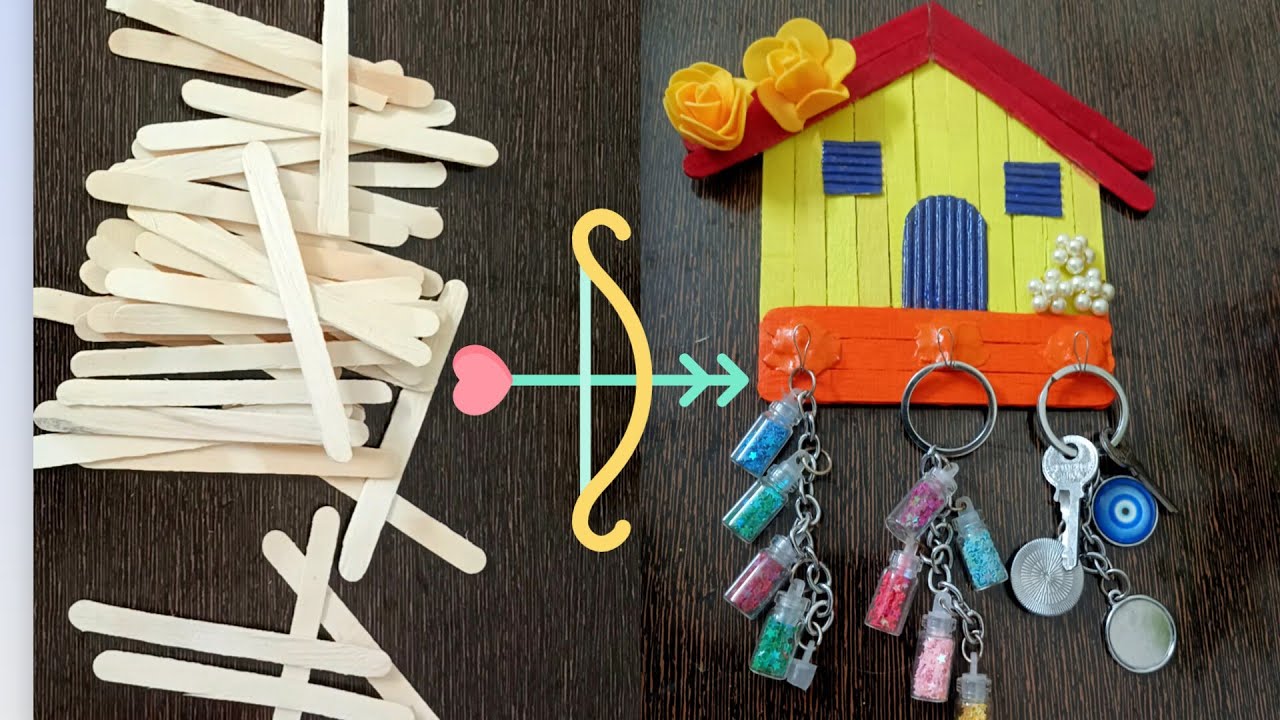 #DIY//How to make Key Holder💖🔐💖 using #Ice Cream sticks#🍧🍦🍧🍦🍧super #creativity# 🌟