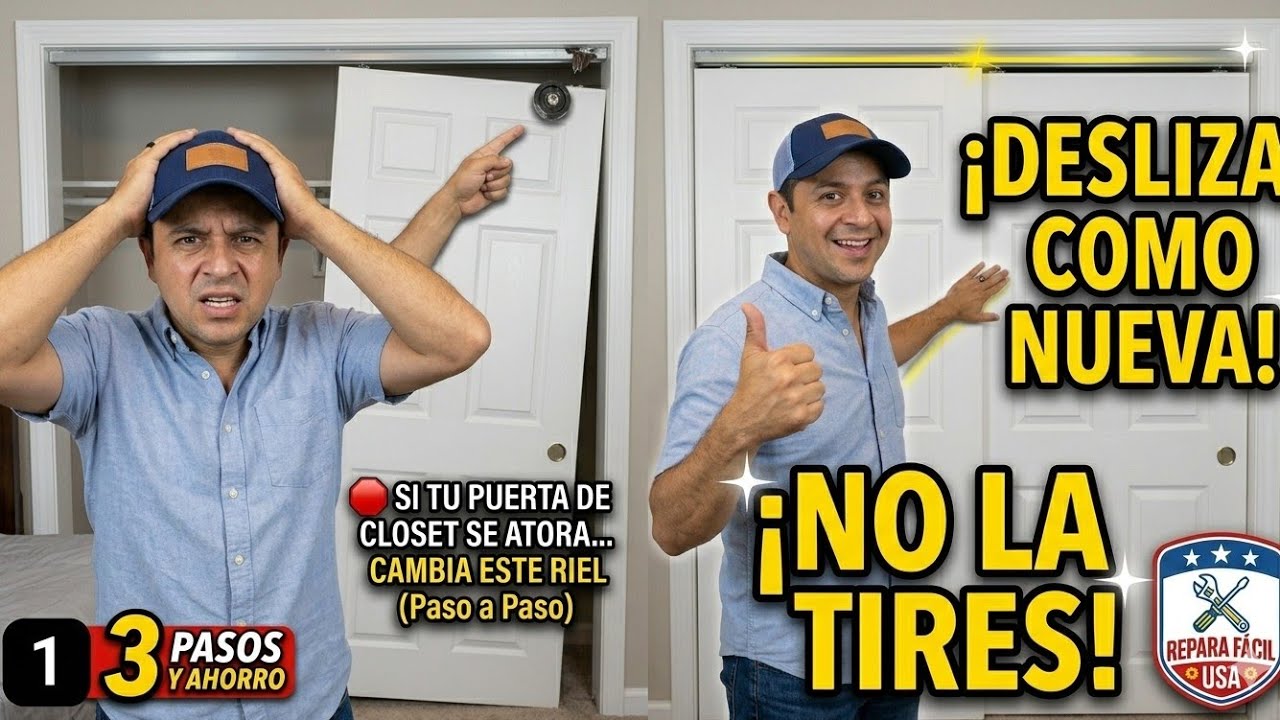 “Si Tu Puerta de Closet Se Atora… Cambia Este Riel (Paso a Paso)”