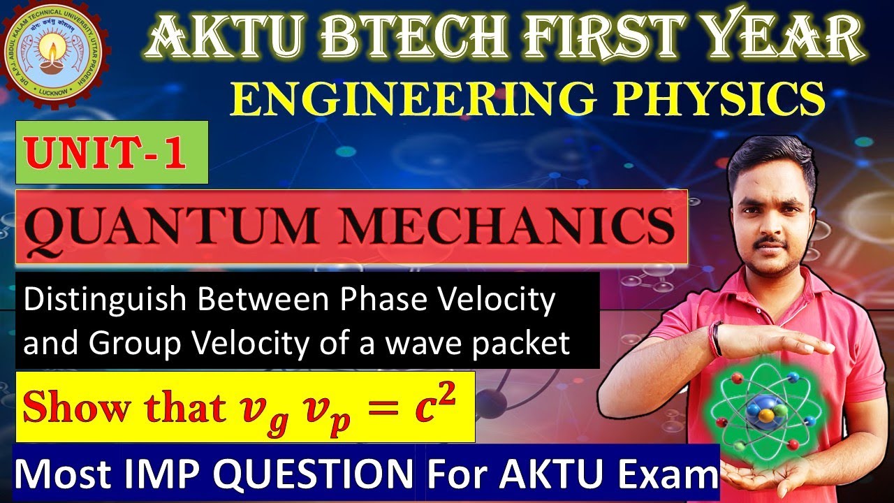 AKTU Unit 1 | Phase Velocity & Group Velocity Derivation | Quantum Mechanics Full Explanation