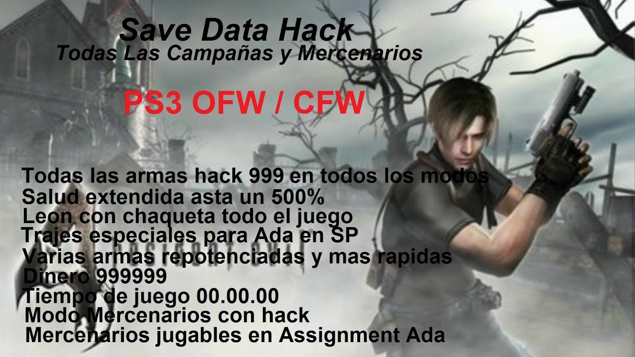 Resident Evil 4 HD PS3 / Save Data Hack / Todas Las Campañas y Mercenarios / EU