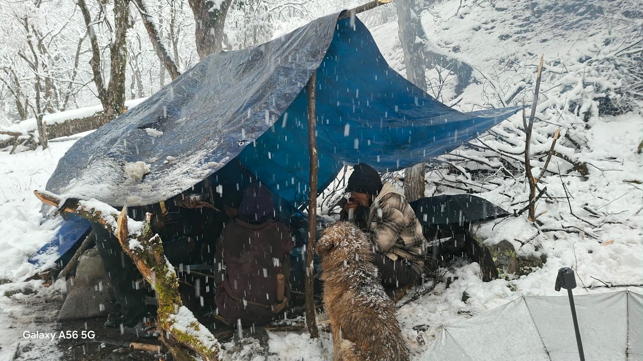 Surviving a Snowy Day in the Mountains Work, Sheep & Food| Himalayan Village Life | 