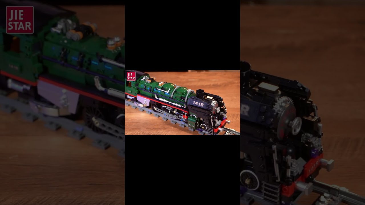 The steam train that can smoke is actually built with building blocks#jiestar #moc #train #bricks