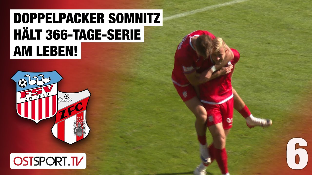 Doppelpacker Somnitz h&auml;lt 366-TAGE-SERIE aufrecht! Zwickau - Meuselwitz | Regionalliga Nordost