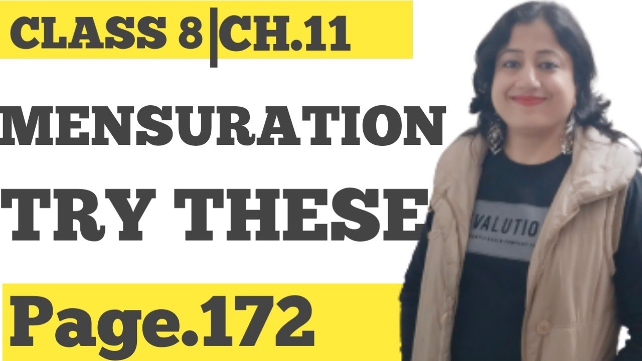 CHAPTER 11 | TRY THESE PAGE NO.172 | Q.1  | CLASS 8 |  MENSURATION | NCERT | CBSE | QUICK MATHS