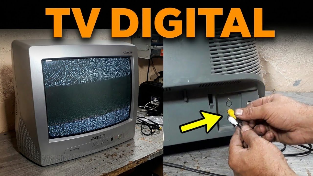 Como instalar conversor digital aquário em tv antiga 8,0)(8,1)passo à passo! muito fácil!