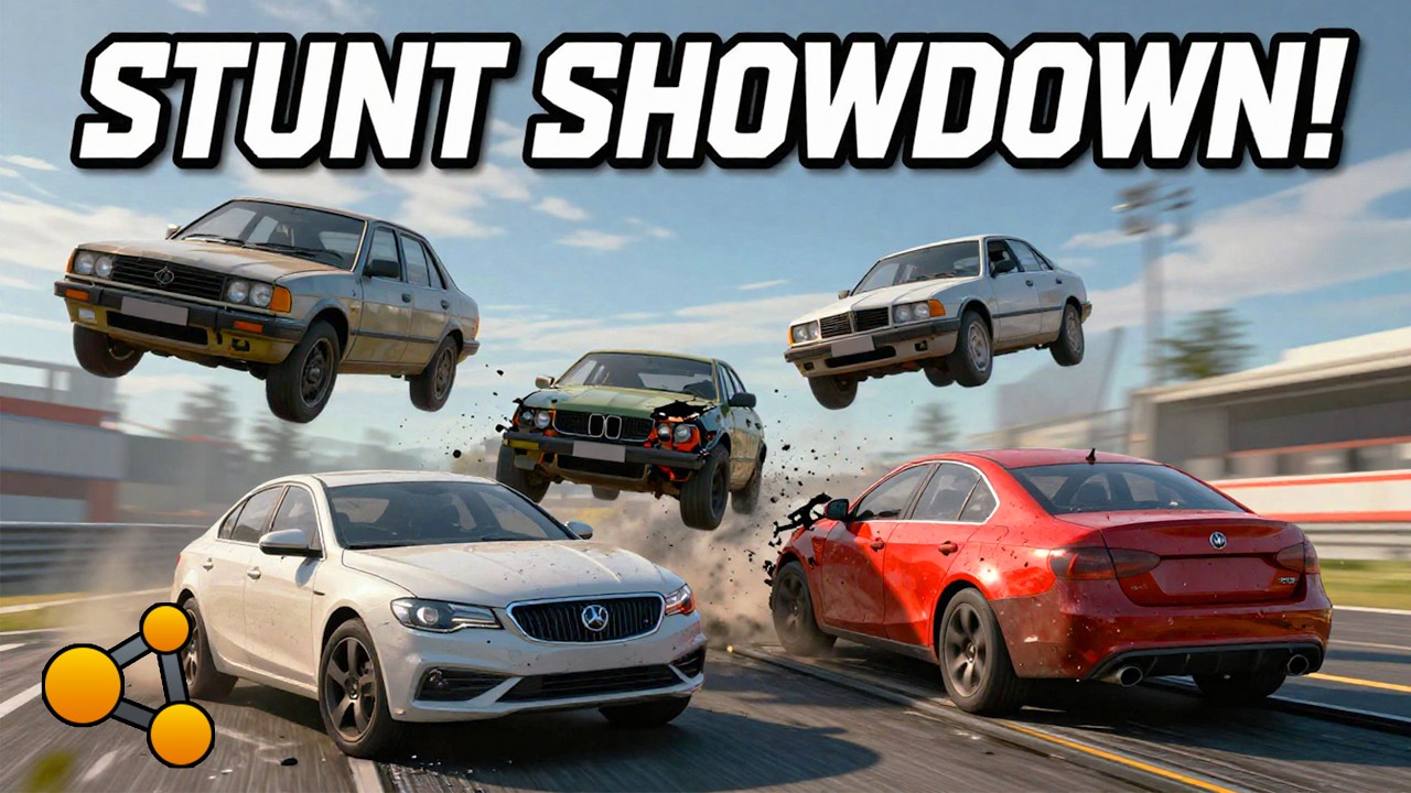 Insane BeamNG Stunt Showdown with Friends | Speedy Gamerz