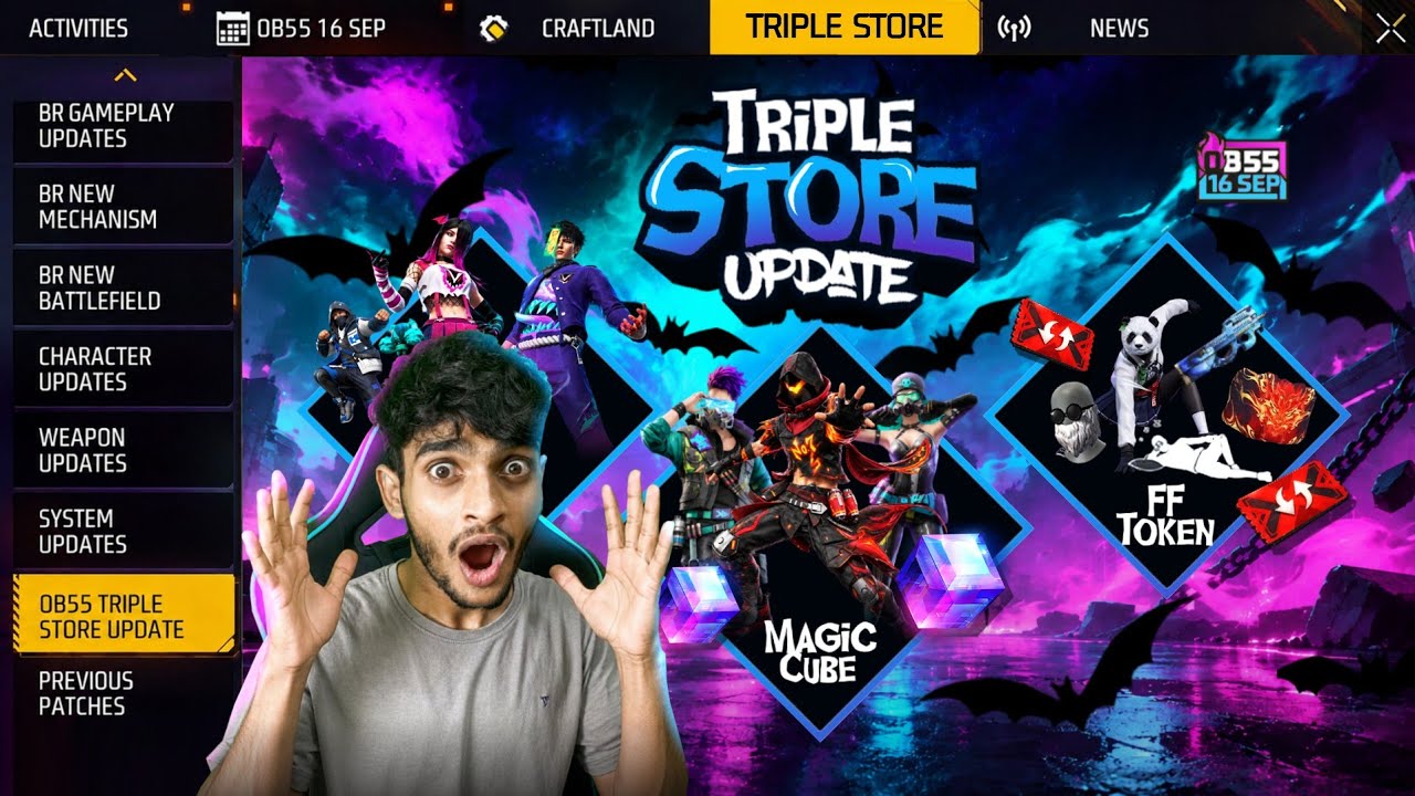 OB55 TRIPPLE STORE UPDATE 😱 Free Fire Max