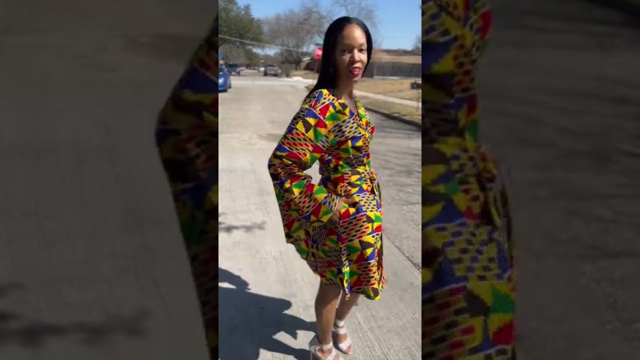 African Print Wrap Top