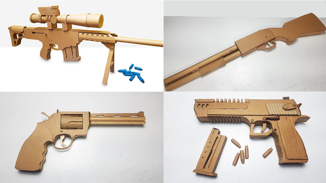 4 INCRIVEIS ARMAS DE PAPELÃO QUE VOCÊ PODE FAZER EM CASA