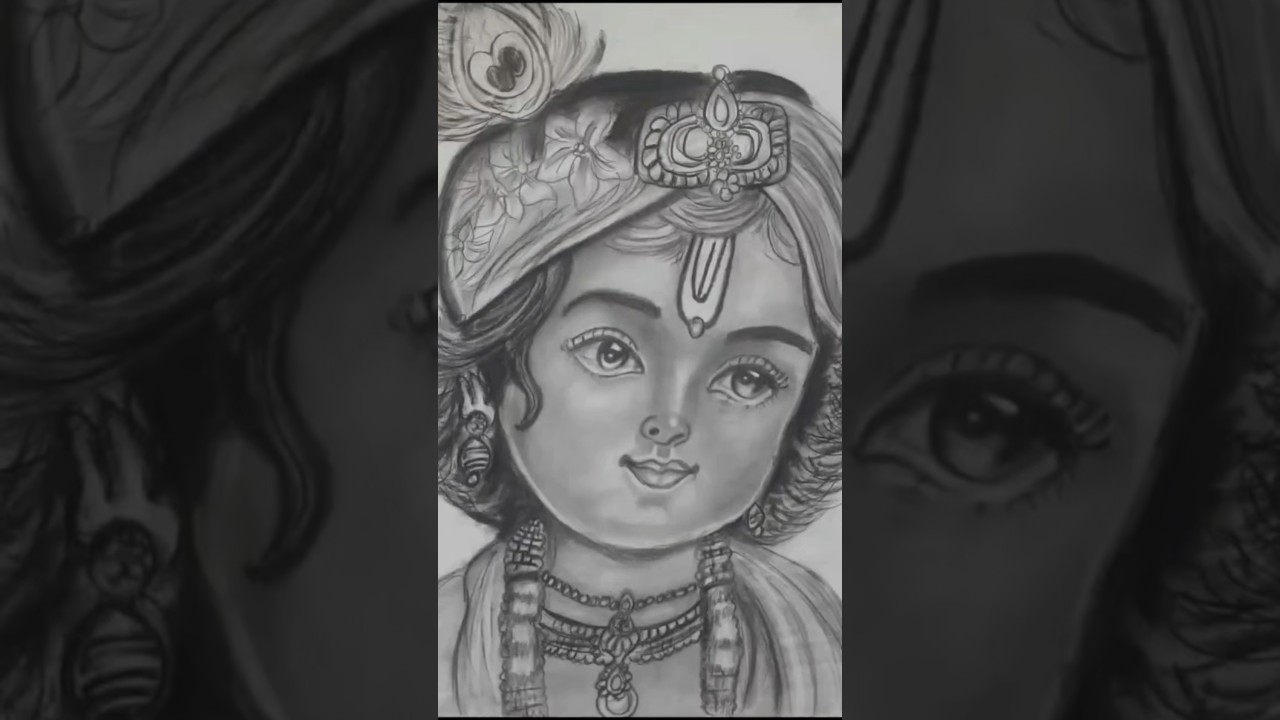 A divine play hidden in an innocent smile. #art #creativepassion #hindudeity #krishna #charcoalart