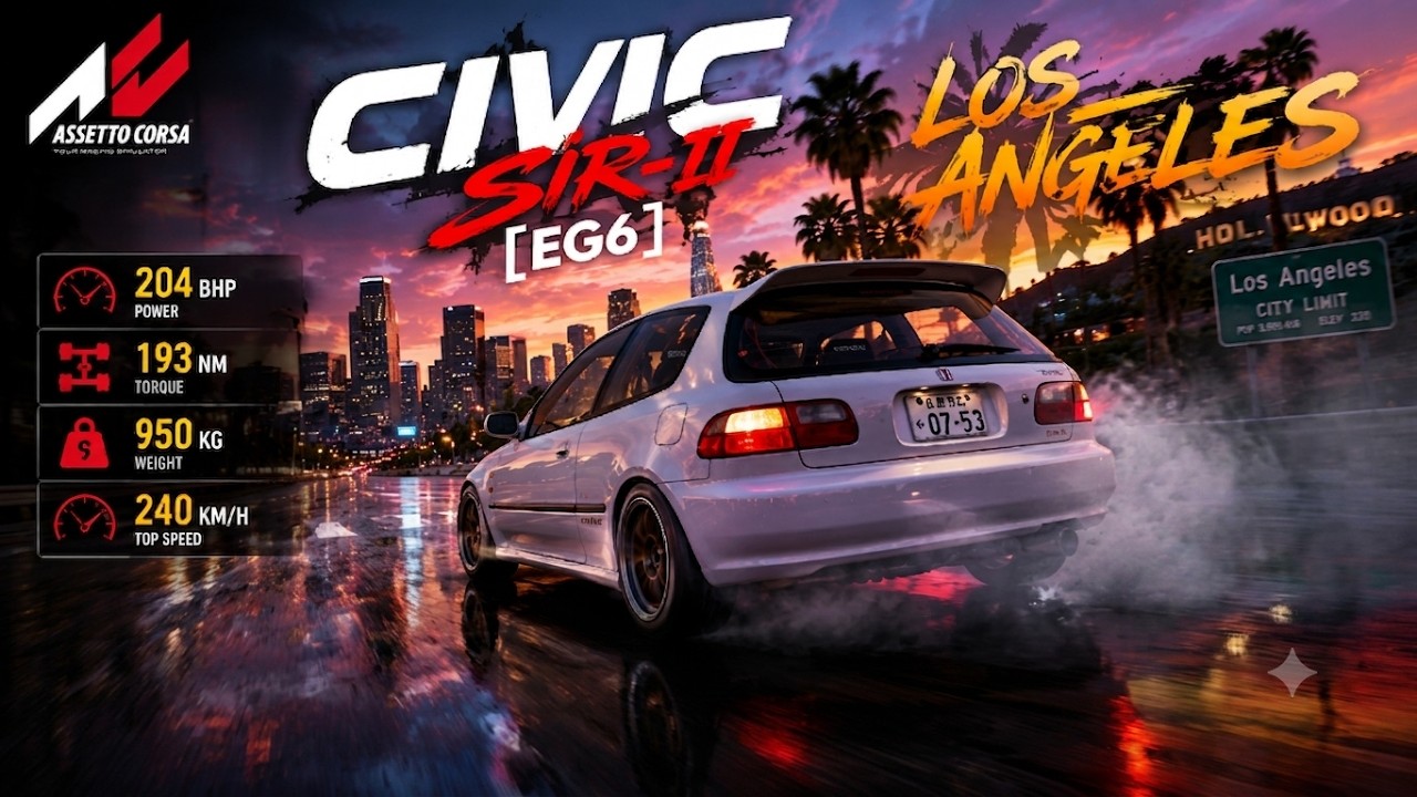 Assetto Corsa Honda Civic Sir-II [ EG6 ] Los Angeles