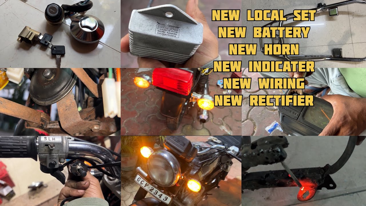 SUZUKI MAX R 100 RESTORE (PART-16) INSTALL NEW BATTERY, ￼RECTIFIER UNIT & INDICATER HAZARD FLASHER😱