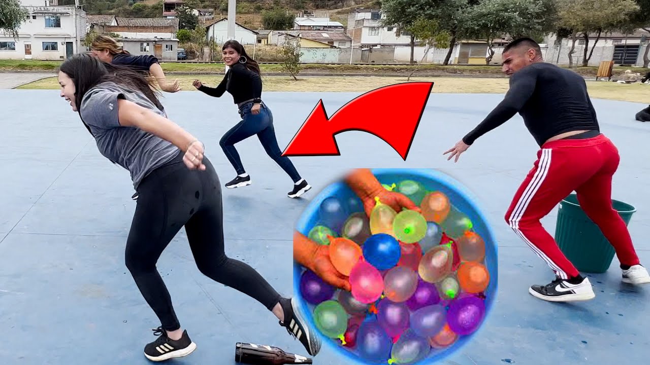 Bombas de agua si no corres rapido! Juego de las Estatuas!