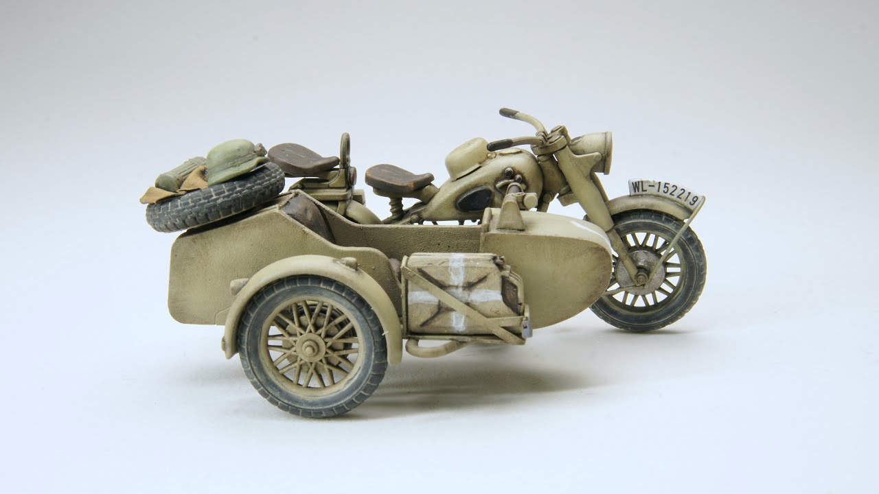 German Motorcycle and Sidecar - Tamiya 1/48