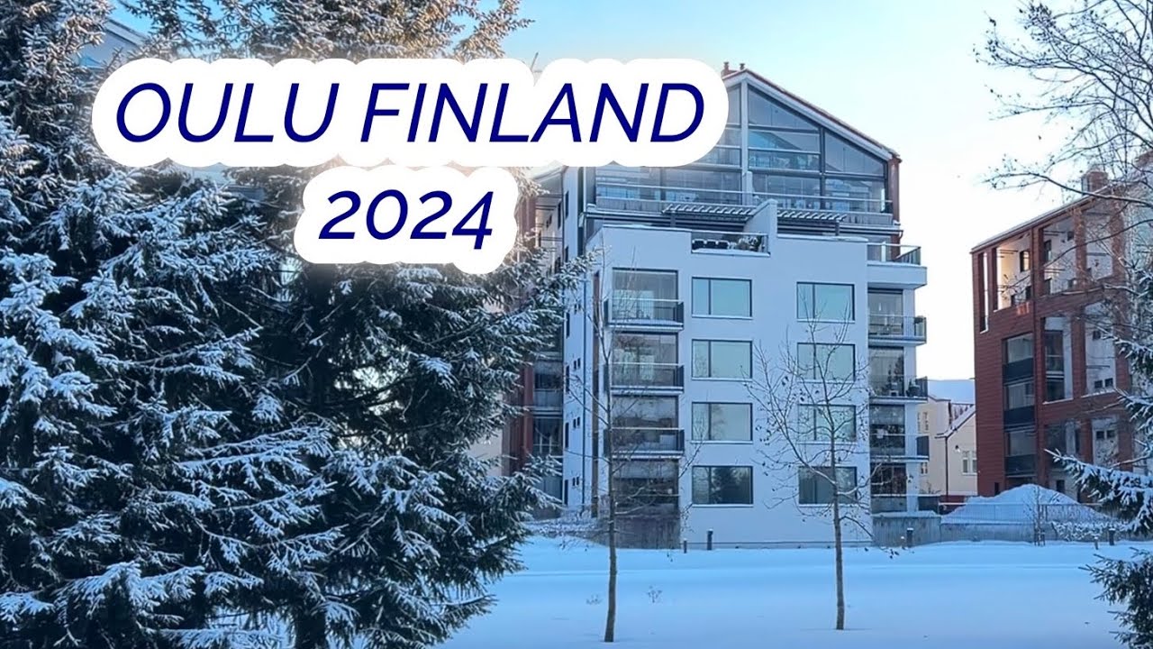 Oulu Finland January 2024. Город Оулу , север Финляндии 2024, Январь.