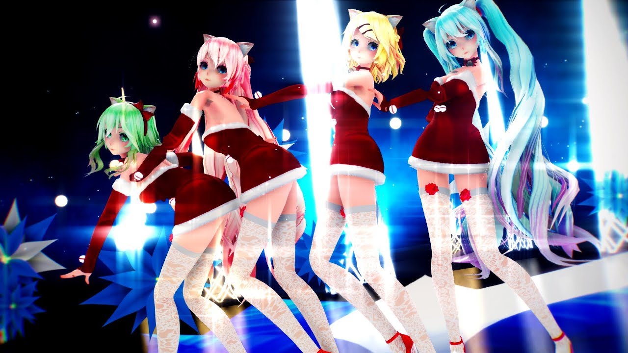 【MMD】ポーカーフェイス / Poker Face - Christmas Gumi, Miku, Luka, Rin