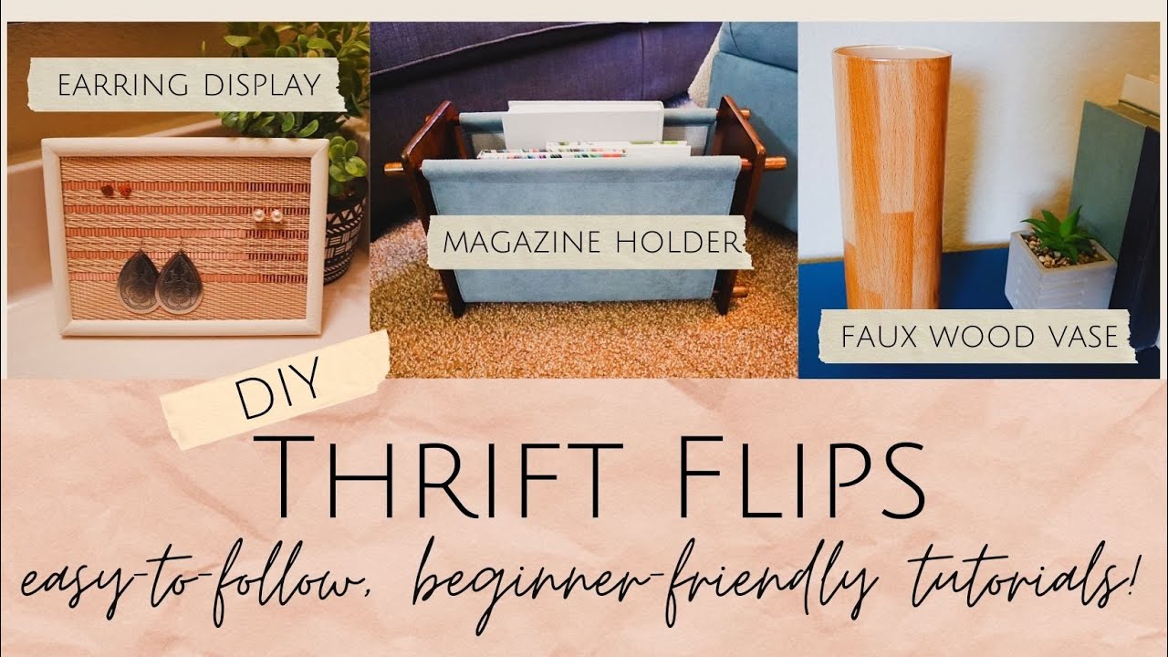 THRIFT FLIPS | EASY Transformations on Common + Unique Finds | DIY Earring Holder & MORE!