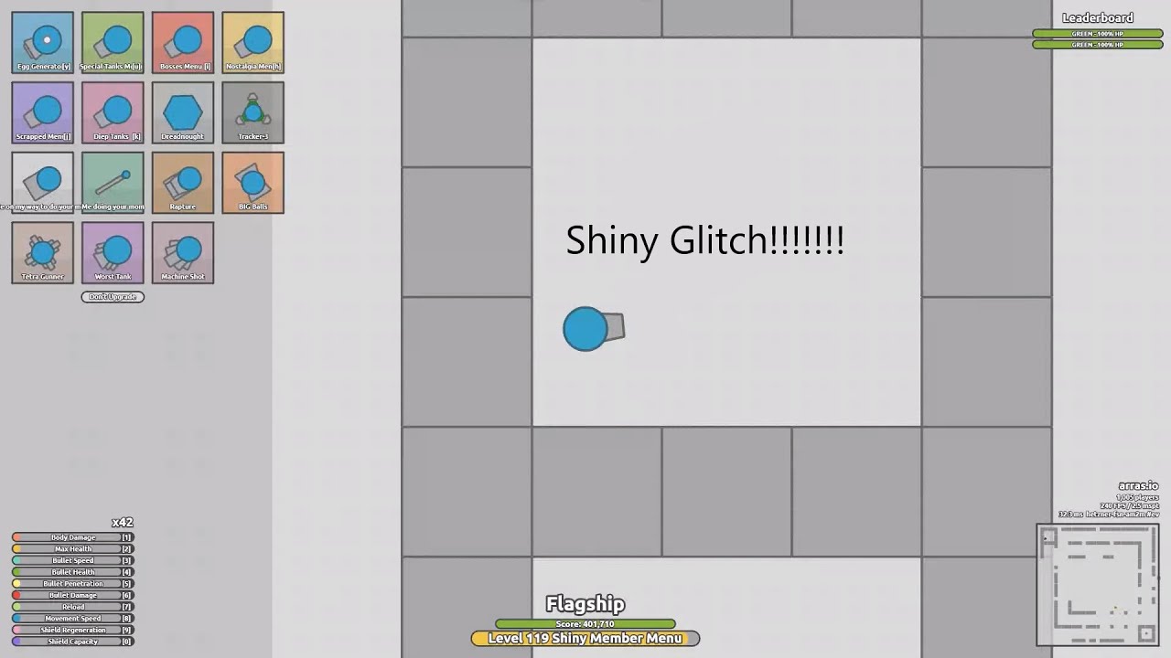 Shiny Member Glitch in Arras.io! | Shiny Showcase! (Tutorial in description!)