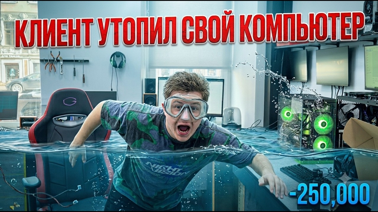 УТОПИЛИ компьютер на RTX5070TI 😱 Легкий кастом для СЖО с помощью 3D принтера 😎