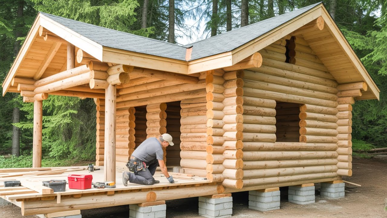 Man Builds Amazing Off-Grid Tiny Cabin Deep in the Forest | Start to Finish ( by @FinnishPlayground)