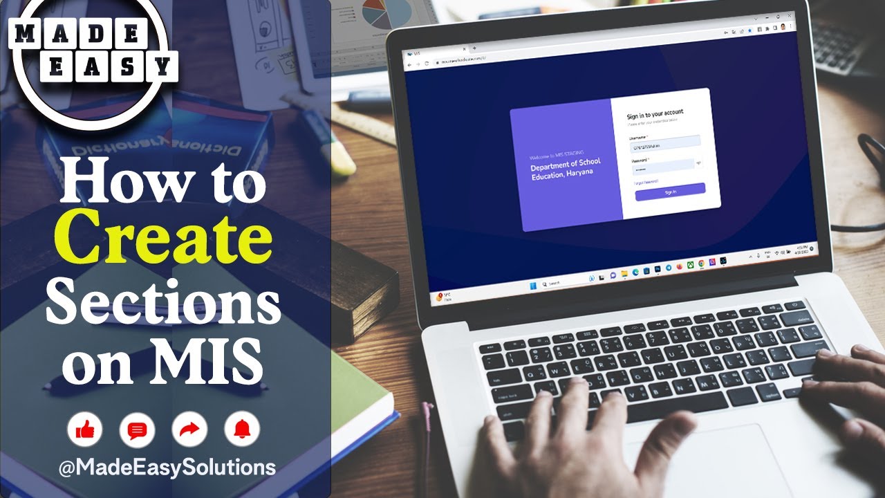 Step-by-step guide to create sections on MIS Portal | MIS Portal Training | MadeEasy Video 1
