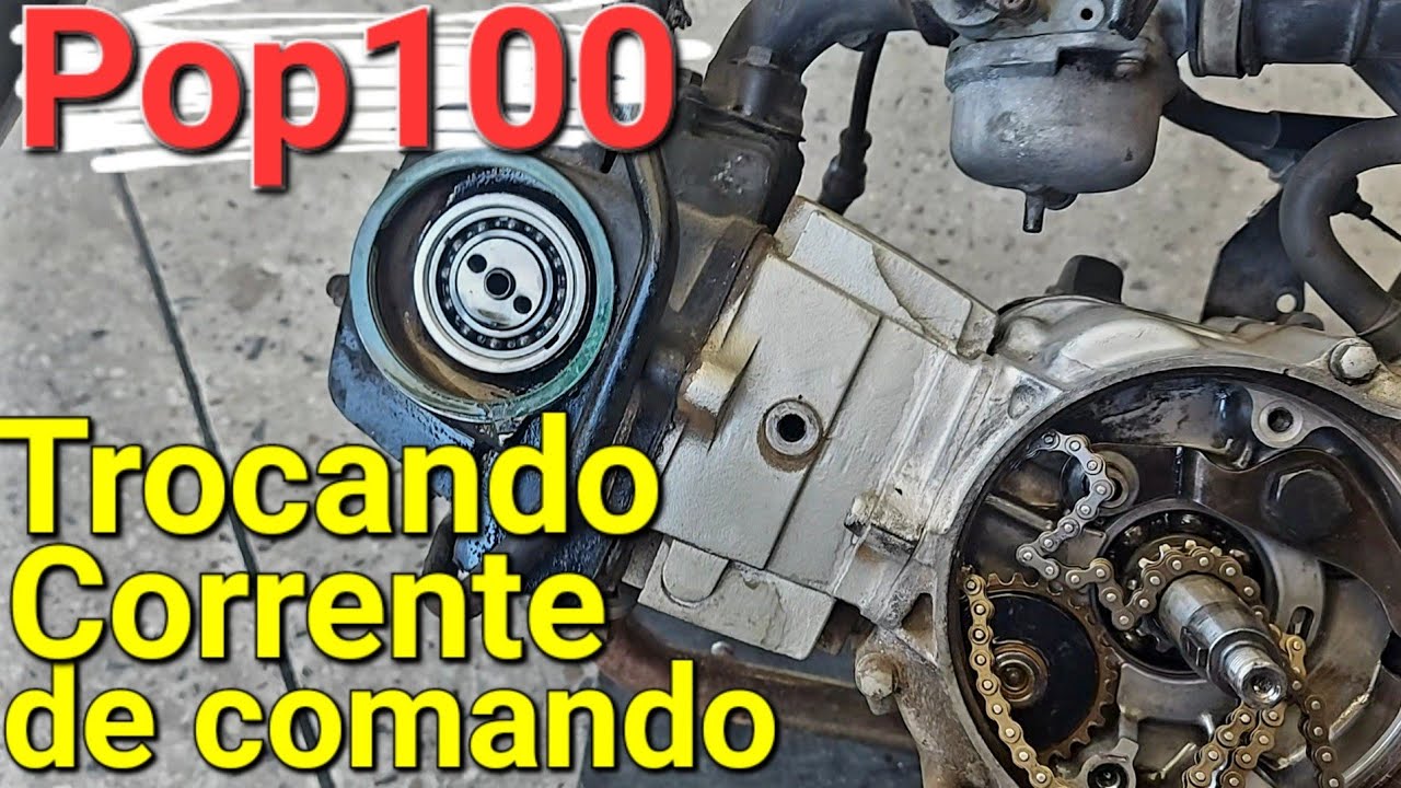 Trocando corrente de comando da pop100 olha só onde tava a mola do acionador