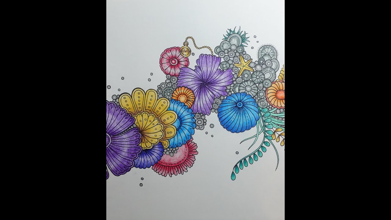 Adult Colouring Tutorial Underwater Plants - from 2022 Johanna Basford Weekly Planner / Lost Ocean