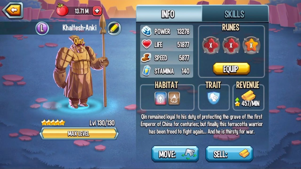 Monster Legends - Super Qin level 1 to 130 combat PVP review