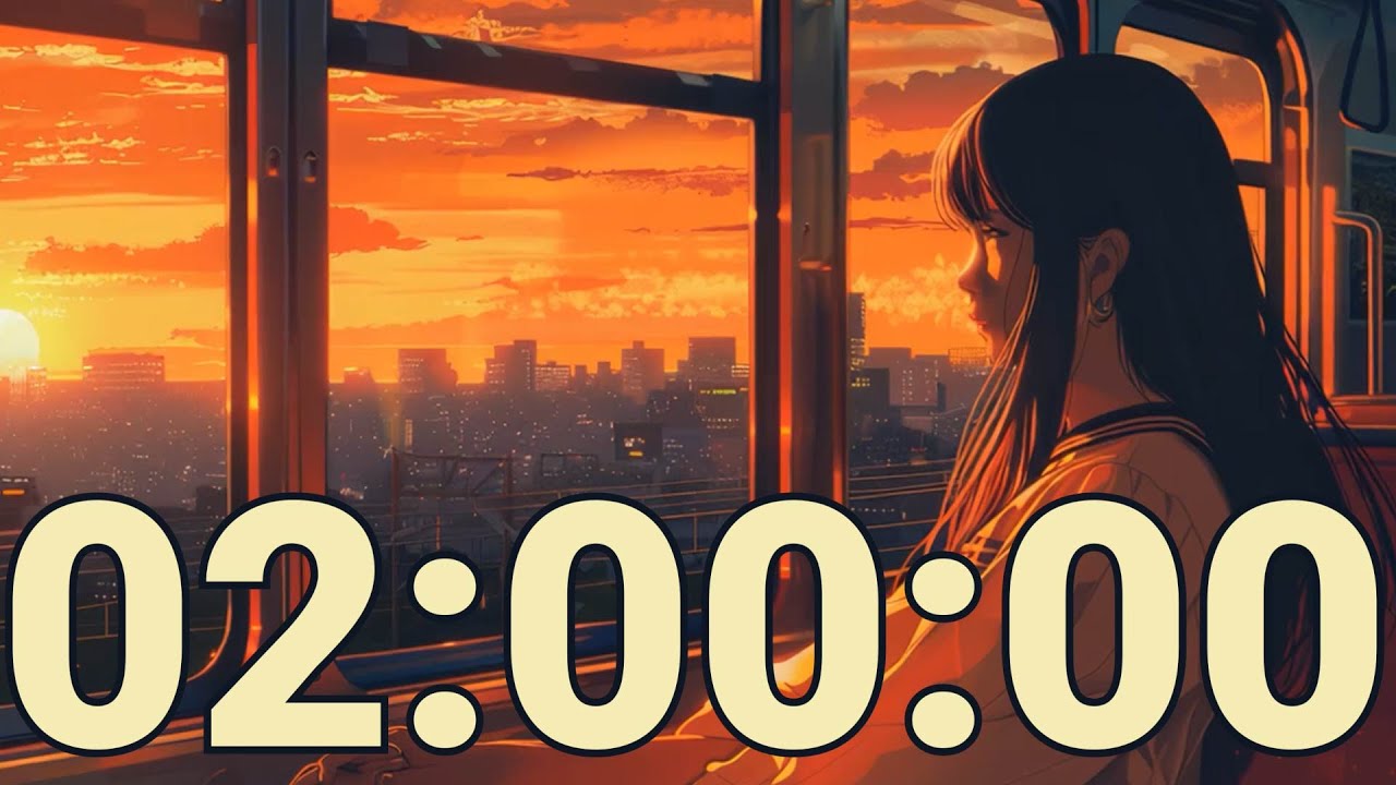 2 Hour LoFi Timer ⏱️ Big Number Countdown | Long Study, Work & Focus Music | LoFi Tracks Countdown