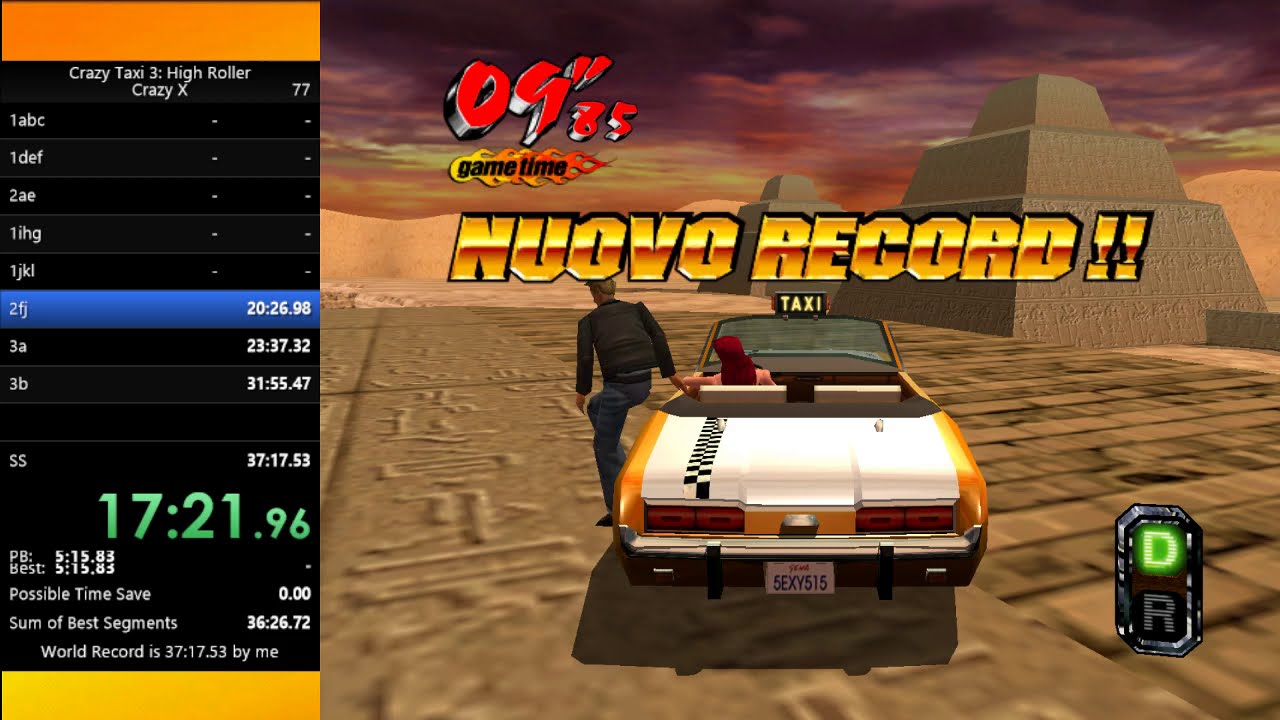 Crazy Taxi 3 (PC) - Crazy X Speedrun Current Record  - 36:26