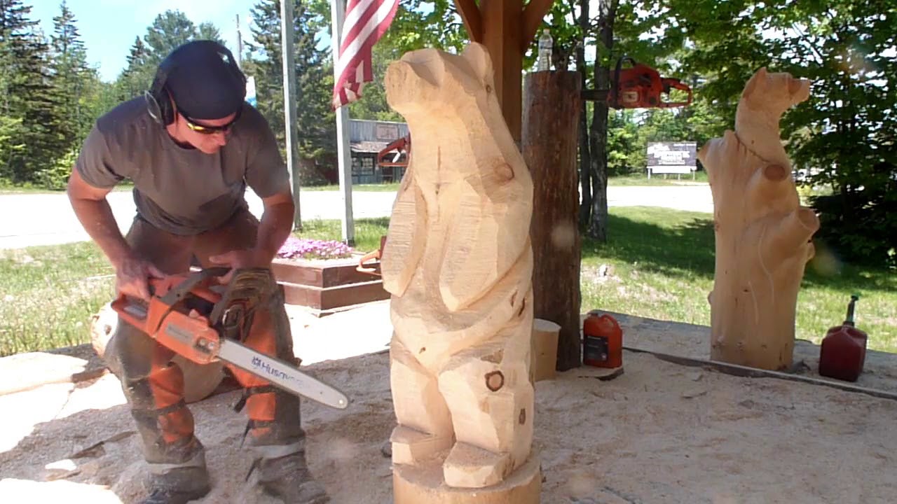 Let's Chainsaw Carving A Bear And Pick A Winner! Paradise Michigan!