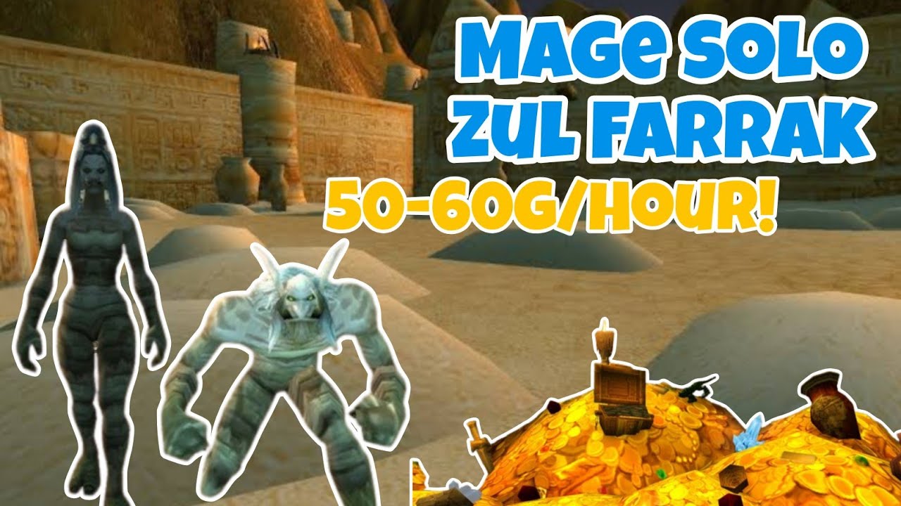 WoW TBC Prepatch Anniversary SOLO MAGE ZF GY 50-60G/Hour! 8mins/run!