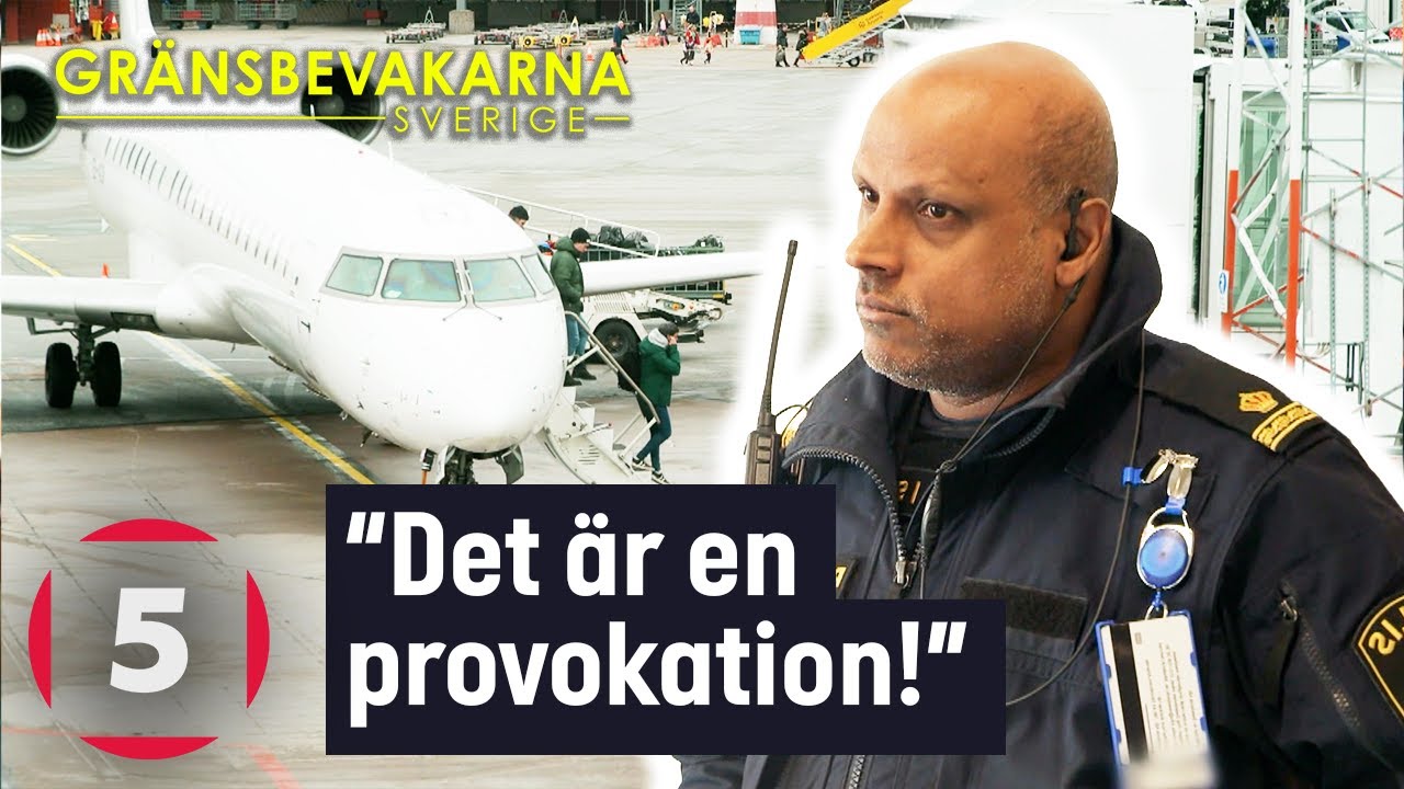 Kriminell försöker SLÅ polisen med sin väska | Gränsbevakarna Sverige | Kanal 5 Sverige