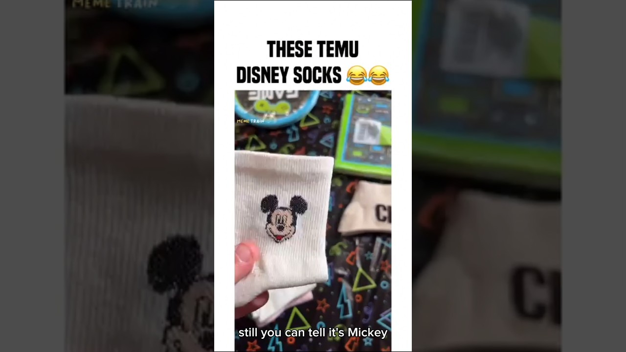 These Temu Disney Socks Got Me Crying 😂 #shorts #funny #temu