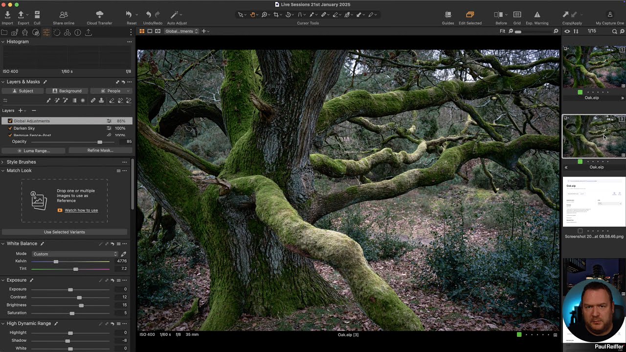 Live Editing Sessions - Capture One : 21st January 2025 (Colour Editor, Dehaze, AI Masks, Curves)