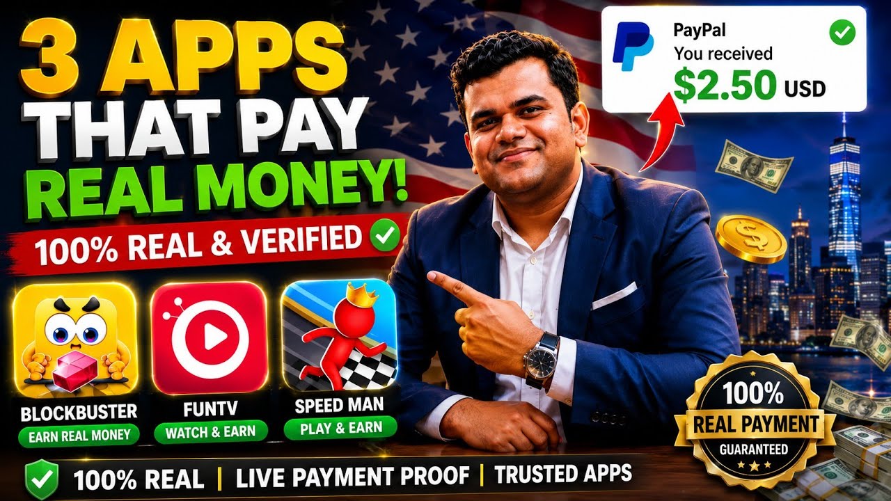 3 Real Apps That Pay PayPal Money 💰 | 100% Payment Proof | Best Earning Apps 2026