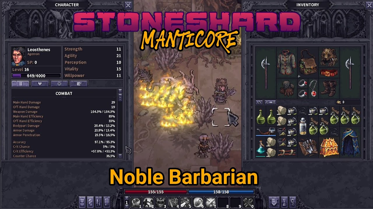 Благородный варвар против Мантикоры — Stoneshard — патч 0.9.3.13