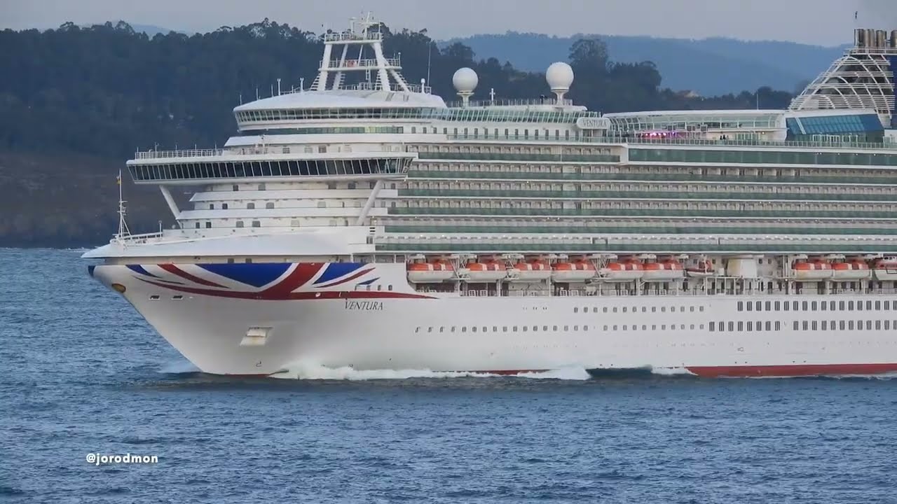 P&O VENTURA outbound to Kings Wharf from A Coruña [4K]