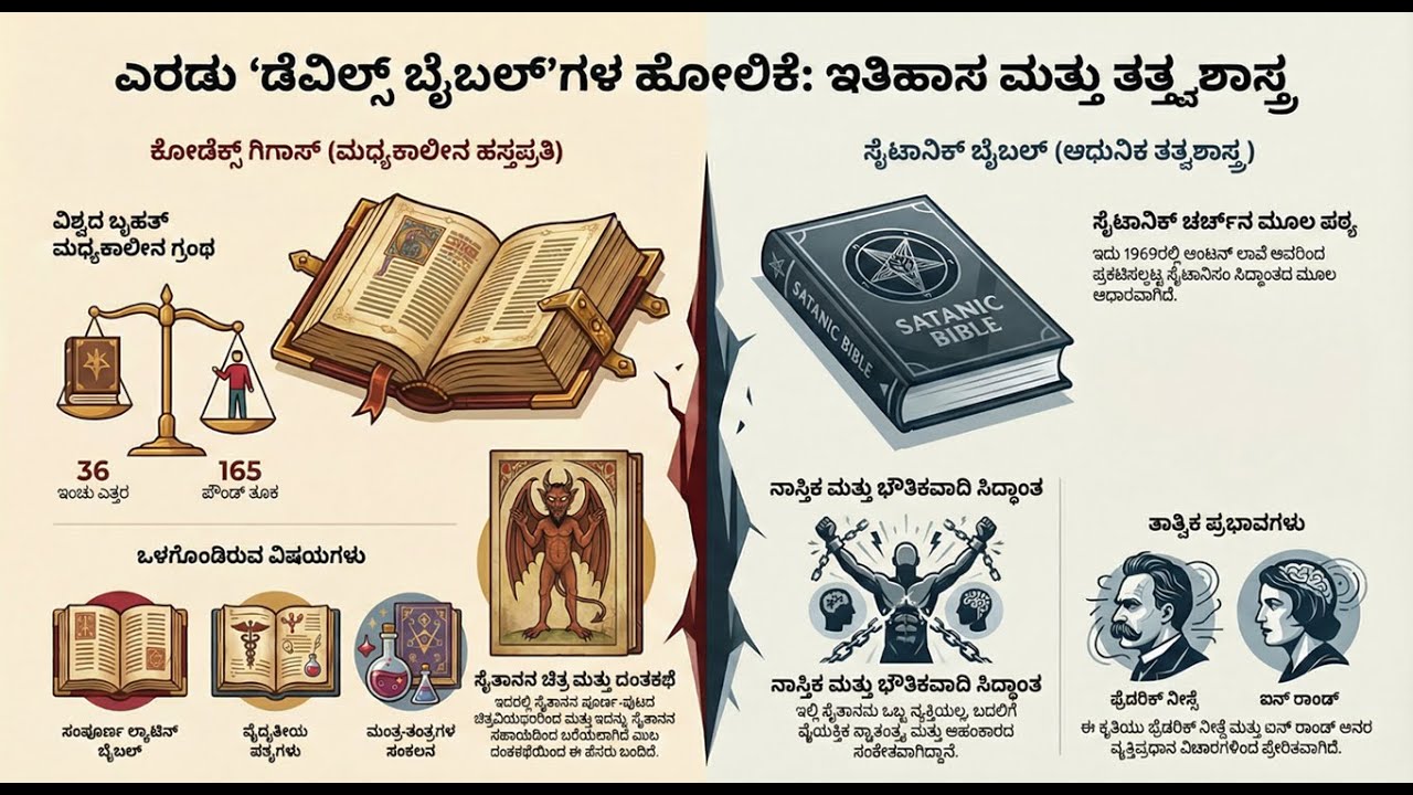 ಡೆವಿಲ್ಸ್ ಬೈಬಲ್ ಮತ್ತು ಸಾತಾನಿಕ್ ಬೈಬಲ್ ವ್ಯತ್ಯಾಸ | History & Facts in Kannada