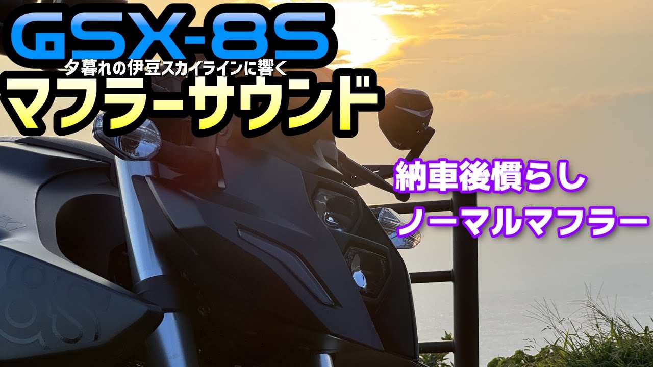 SUZUKI GSX-8Sの2気筒サウンド!! 納車後慣らし 夕暮れの伊豆スカイライン マフラー音のみ　フルエキ欲しくなるわこれ