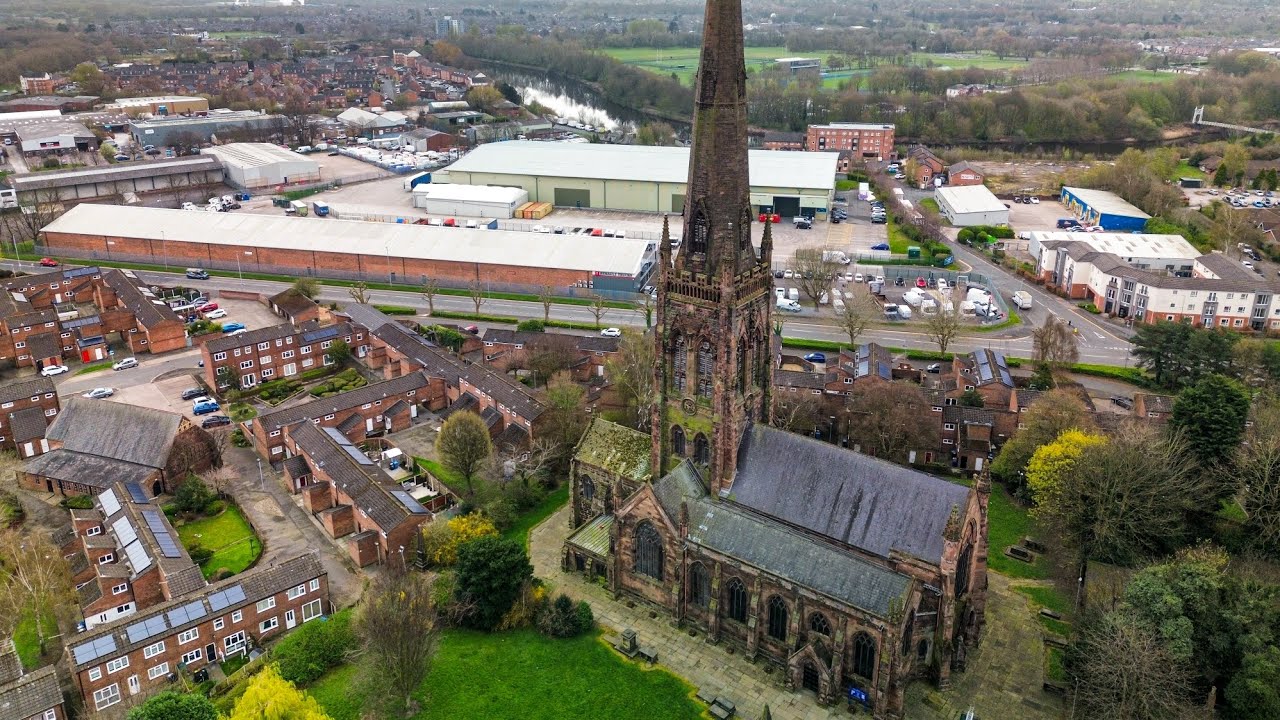 Churches of England drone view #drone #djimini #aerialdrone #warrington #church