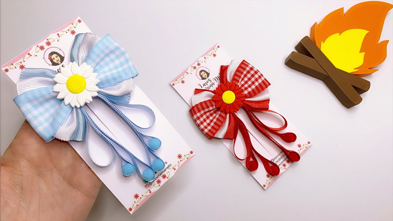 LAÇO CANDY COQUETTE JUNINO/Laço para Festa Junina #tendencias 🎀By Marina Mello